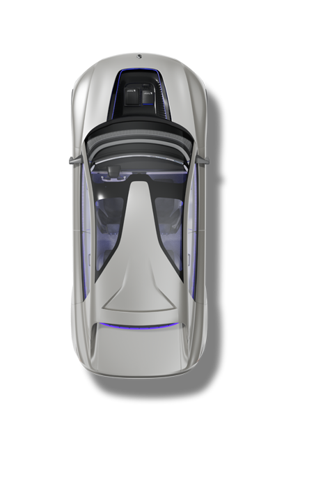 Aerial view of car, illustration