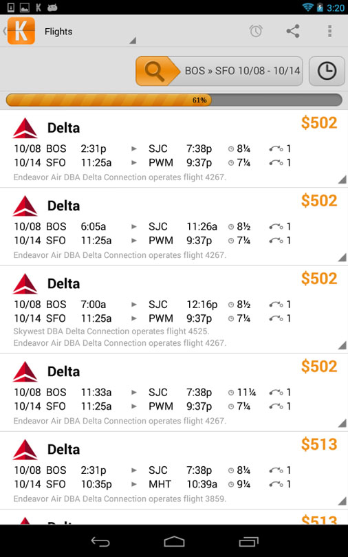 kayak travell app