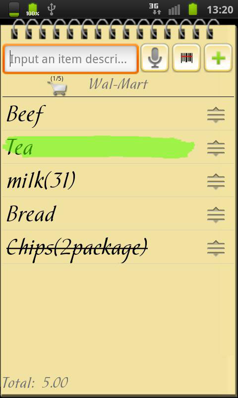 shopping list grocery app