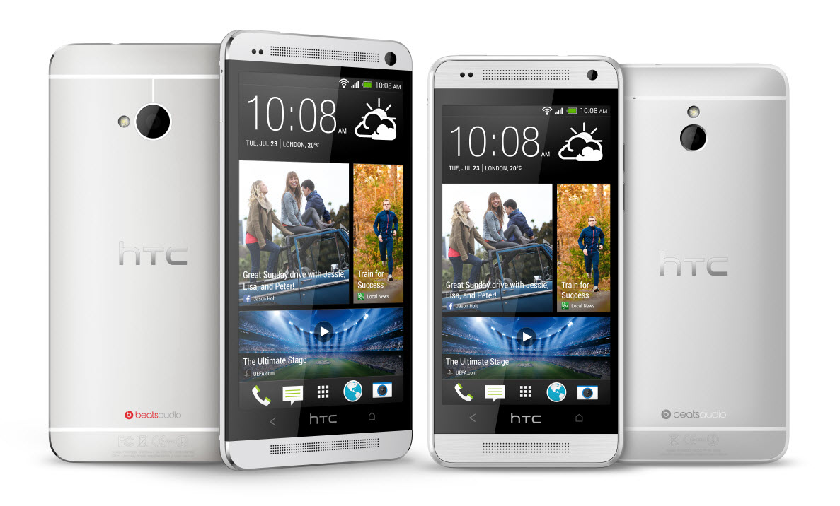 HTC One next to HTC One mini